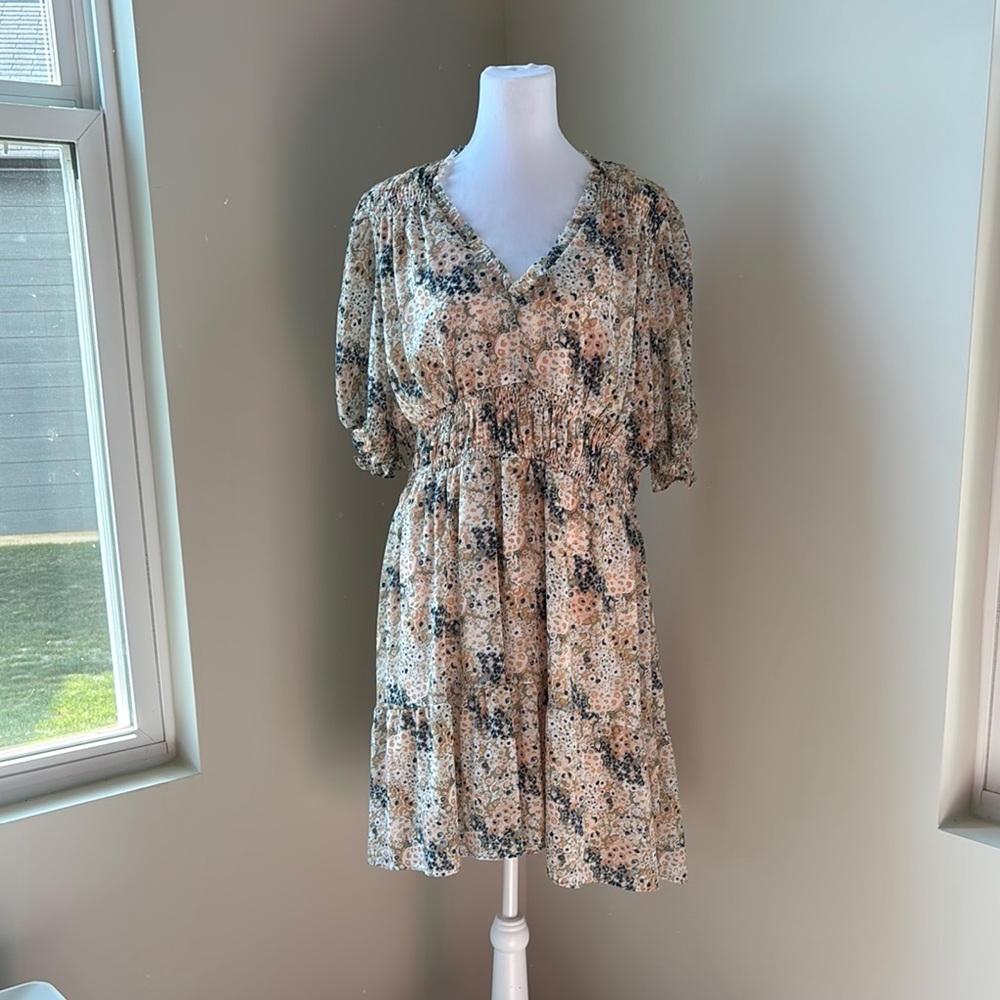 V-Neck Flower print dress